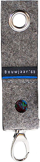 Bouwjaar'63 Schlüsselanhänger Filz Türkis