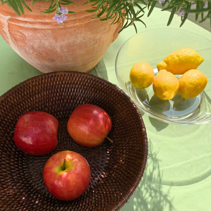 Fiolini Servierschale Glas / Rattan Dark Mokka