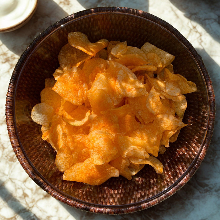 Fiolini Servierschale Glas / Rattan Dark Mokka