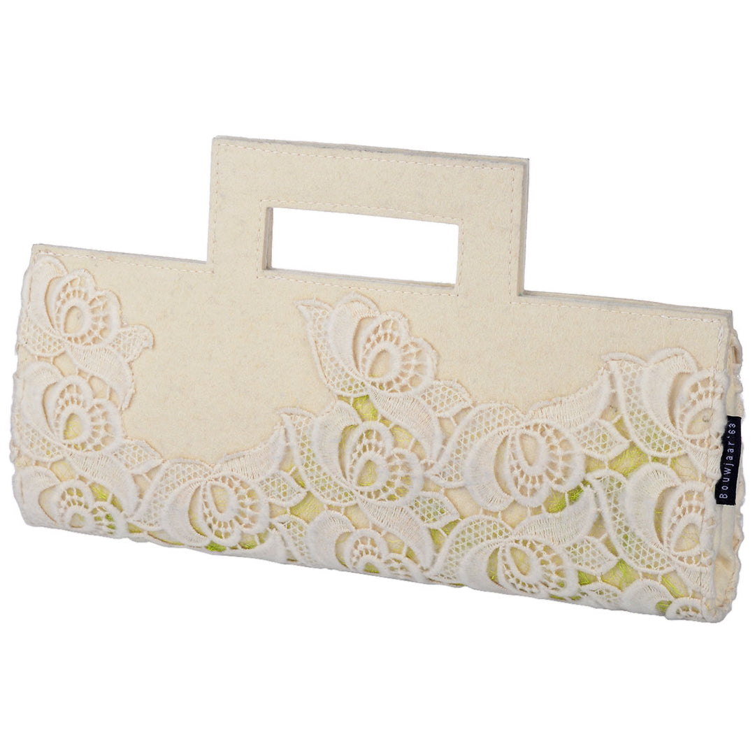 Bouwjaar'63 Abendtasche Spitzenbesatz Creme
