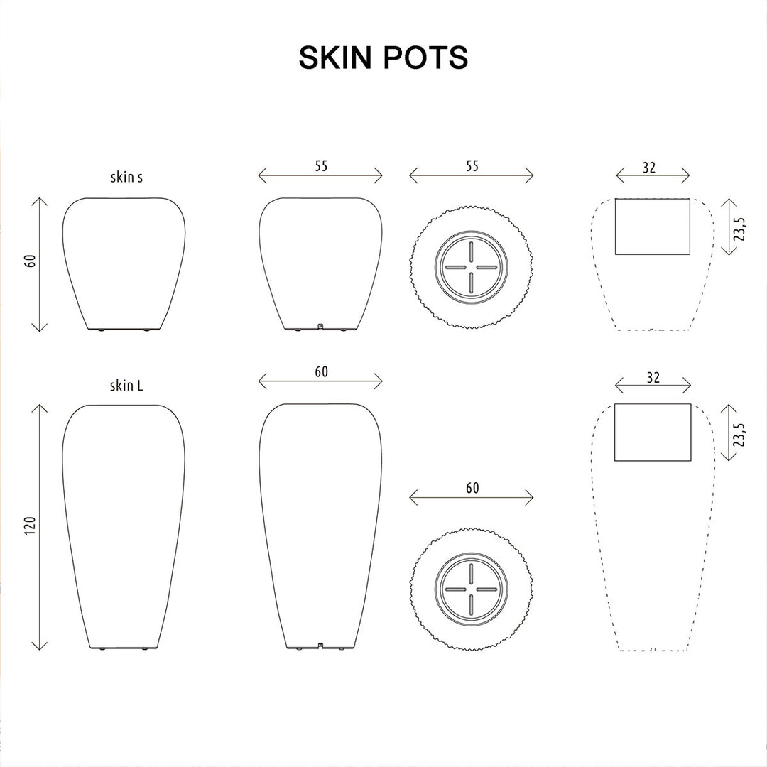 MyYour Beleuchteter Blumentopf Skin Indoor Ø 60 x 120 cm