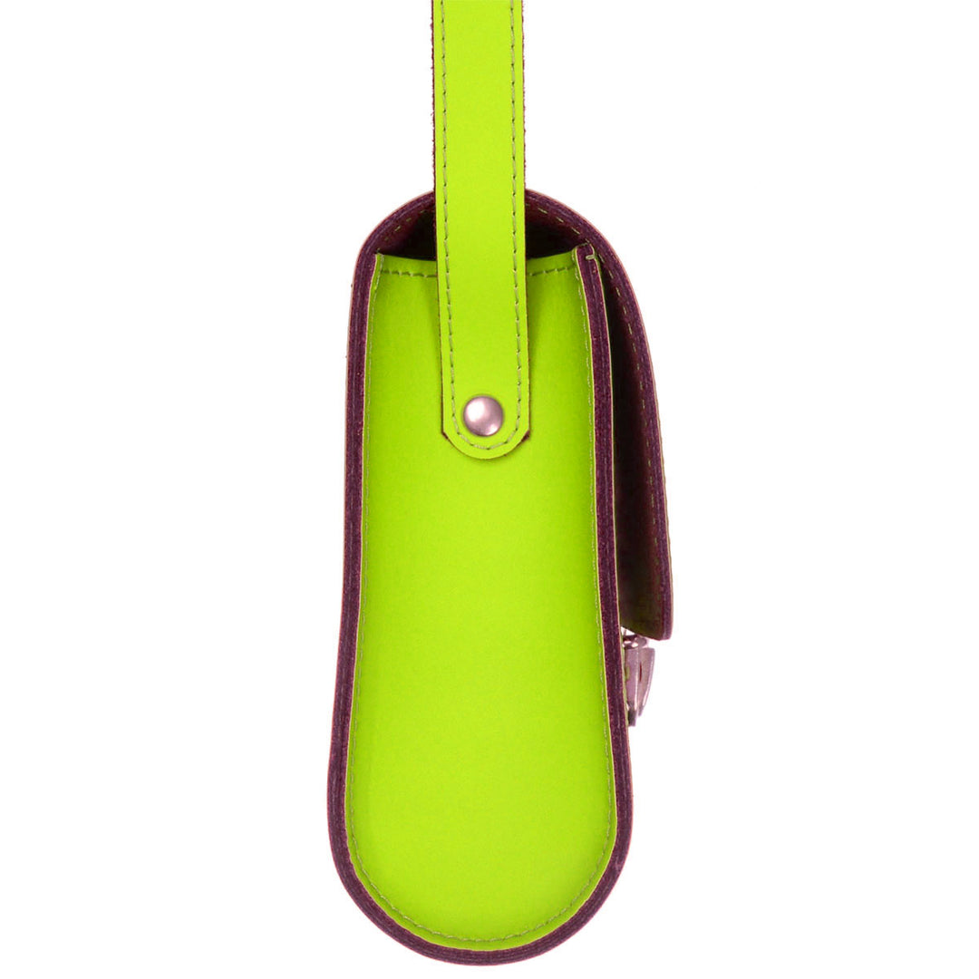 Papoutsi Brottasche Leder Neongelb