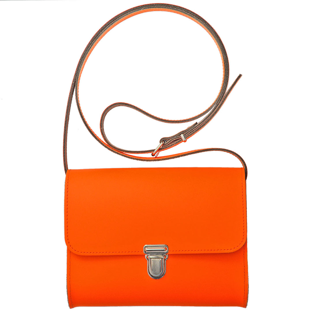 Papoutsi Brottasche Leder Neonorange