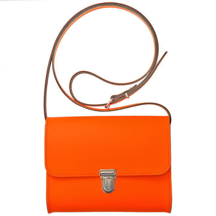Papoutsi Brottasche Leder Neonorange