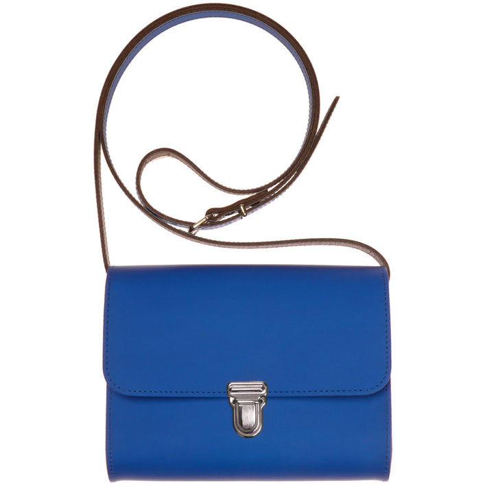 Papoutsi Brottasche Leder Ultramarinblau