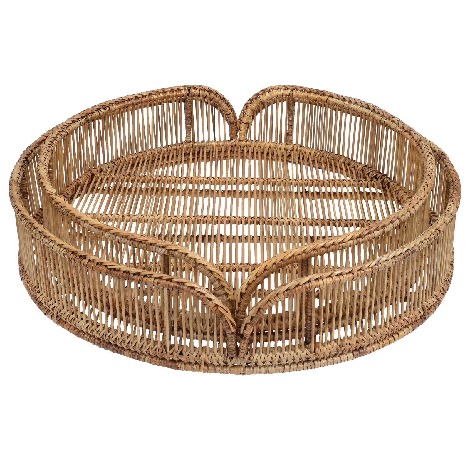 Dekotablett Love Tray rund 2er Set Rattan & Bambus fiolini