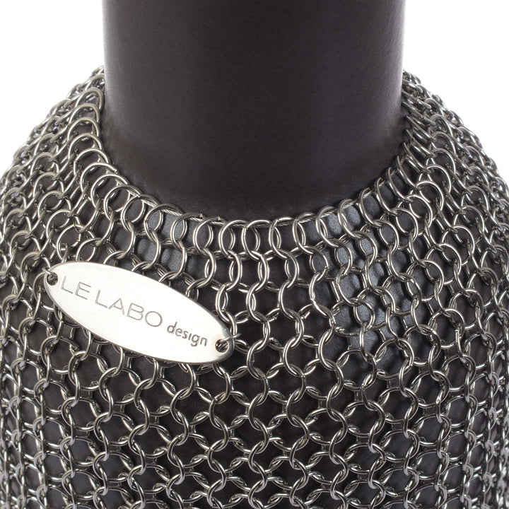 LE LABO Design Dekovase Grau mit Kettengeflecht