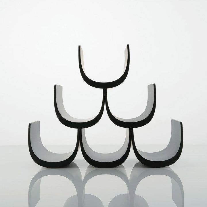 Alessi Flaschenregal für 6 Flaschen schwarz aus Kunststoff