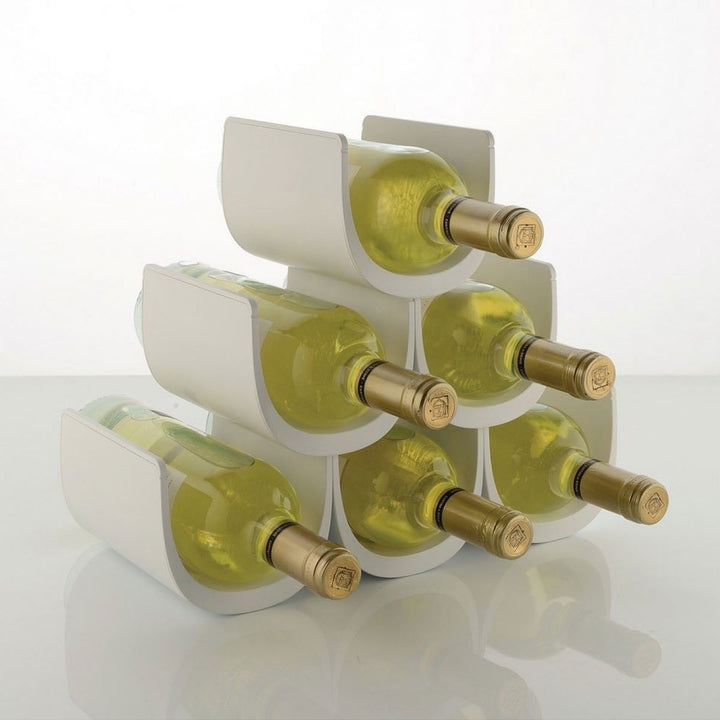Alessi Flaschenregal Noè Weiß Kunststoff bestückt mit 6 Flaschen