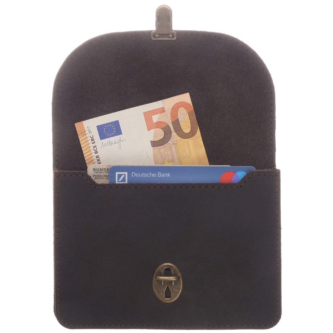 Papoutsi Geldbörse Borsa L HC Leder Moro Schloss Brüniert