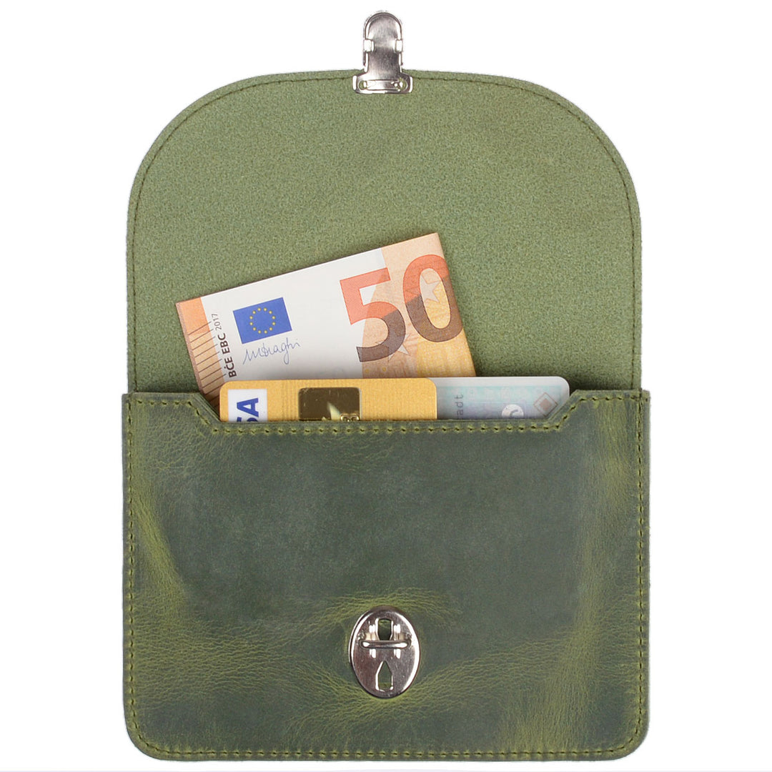 Papoutsi Geldbörse Borsa L HC Leder Pistazie