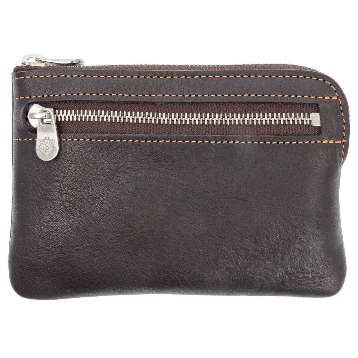 Sonnenleder Geldbörse Monteverdi A Mocca Vorderseite mit Reißverchluss