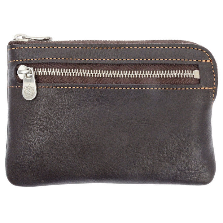 Sonnenleder Geldbörse Monteverdi A Mocca Vorderseite mit Reißverchluss