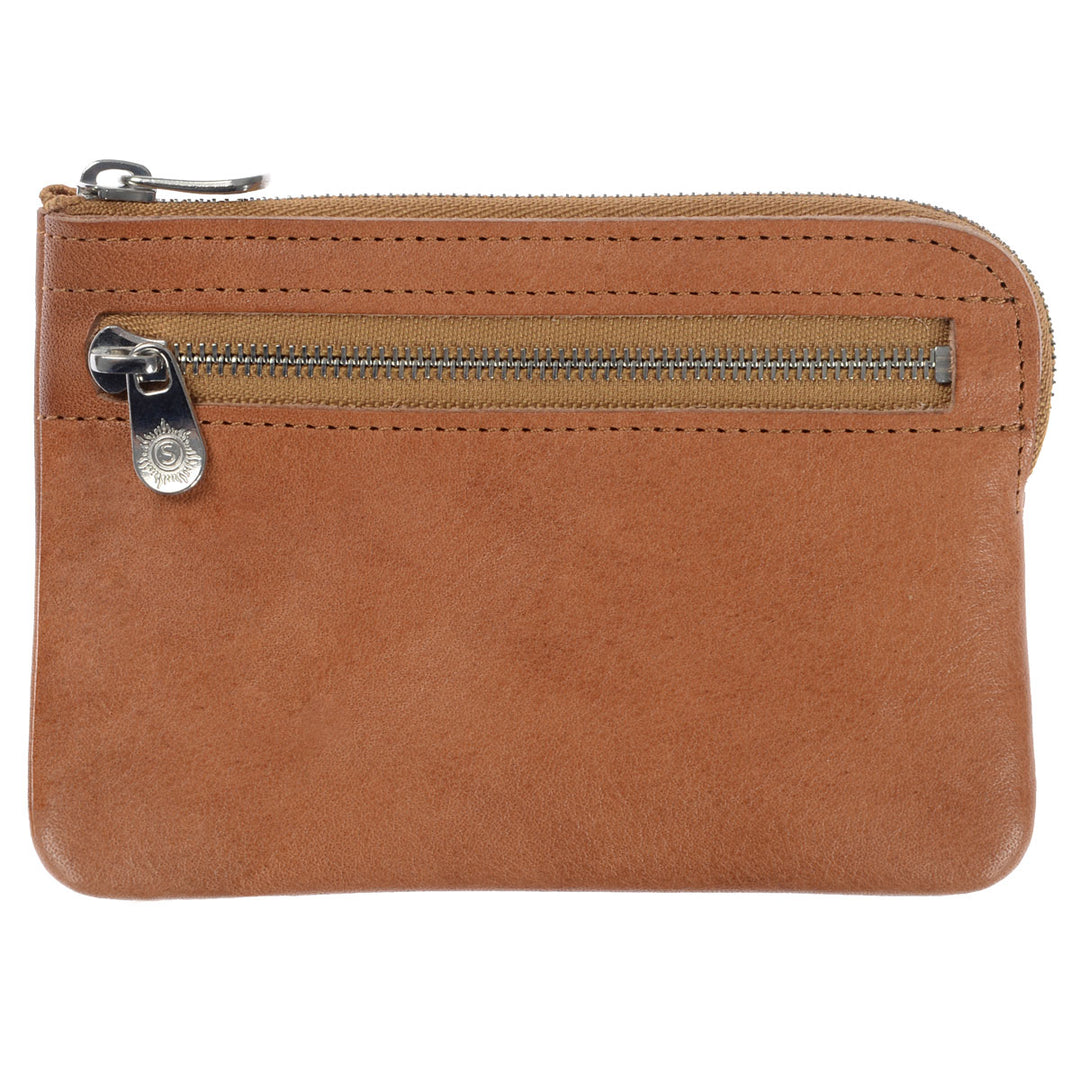 Sonnenleder Geldbörse Monteverdi A Natur Vorderseite mit Reißverschluss
