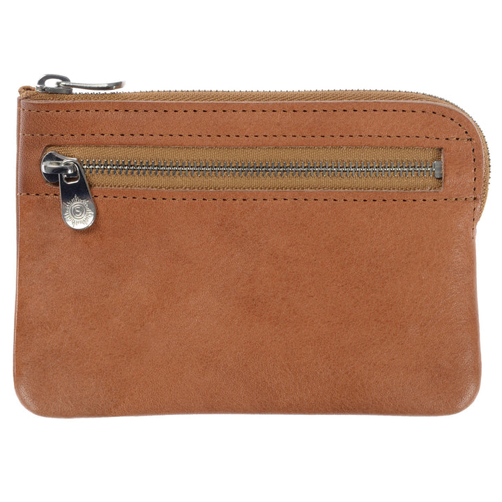 Sonnenleder Geldbörse Monteverdi A Natur Vorderseite mit Reißverschluss