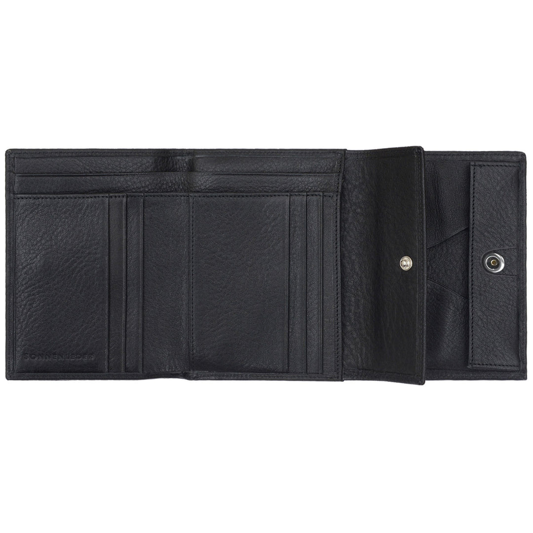 Sonnenleder Geldbörse TARN G Schwarz geöffnet