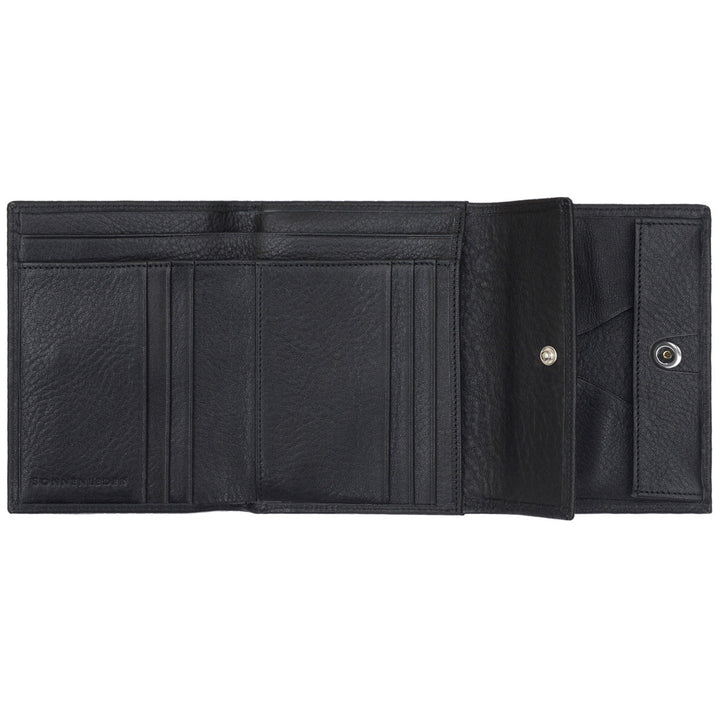 Sonnenleder Geldbörse TARN G Schwarz geöffnet