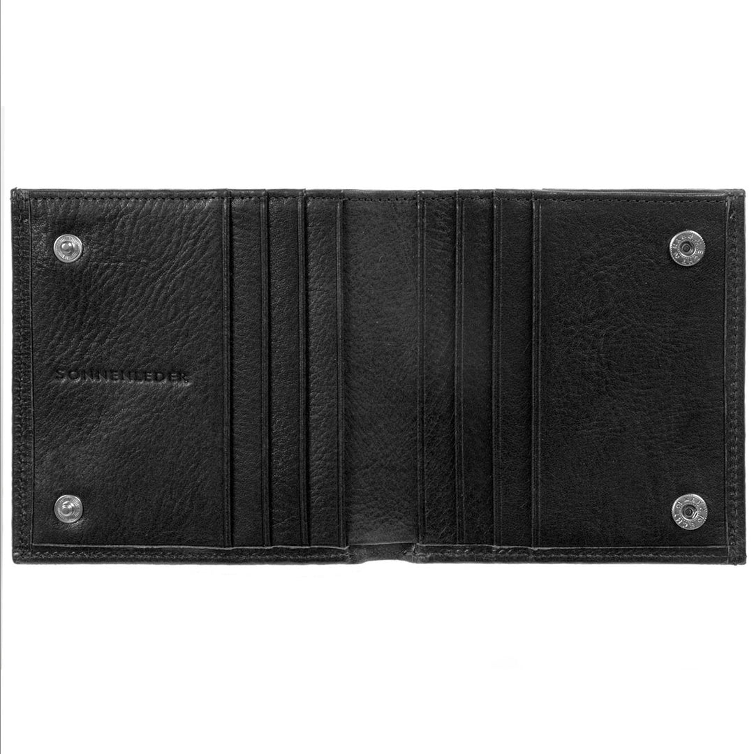 Sonnenleder Geldbörse Wienfluss K Schwarz geöffnet