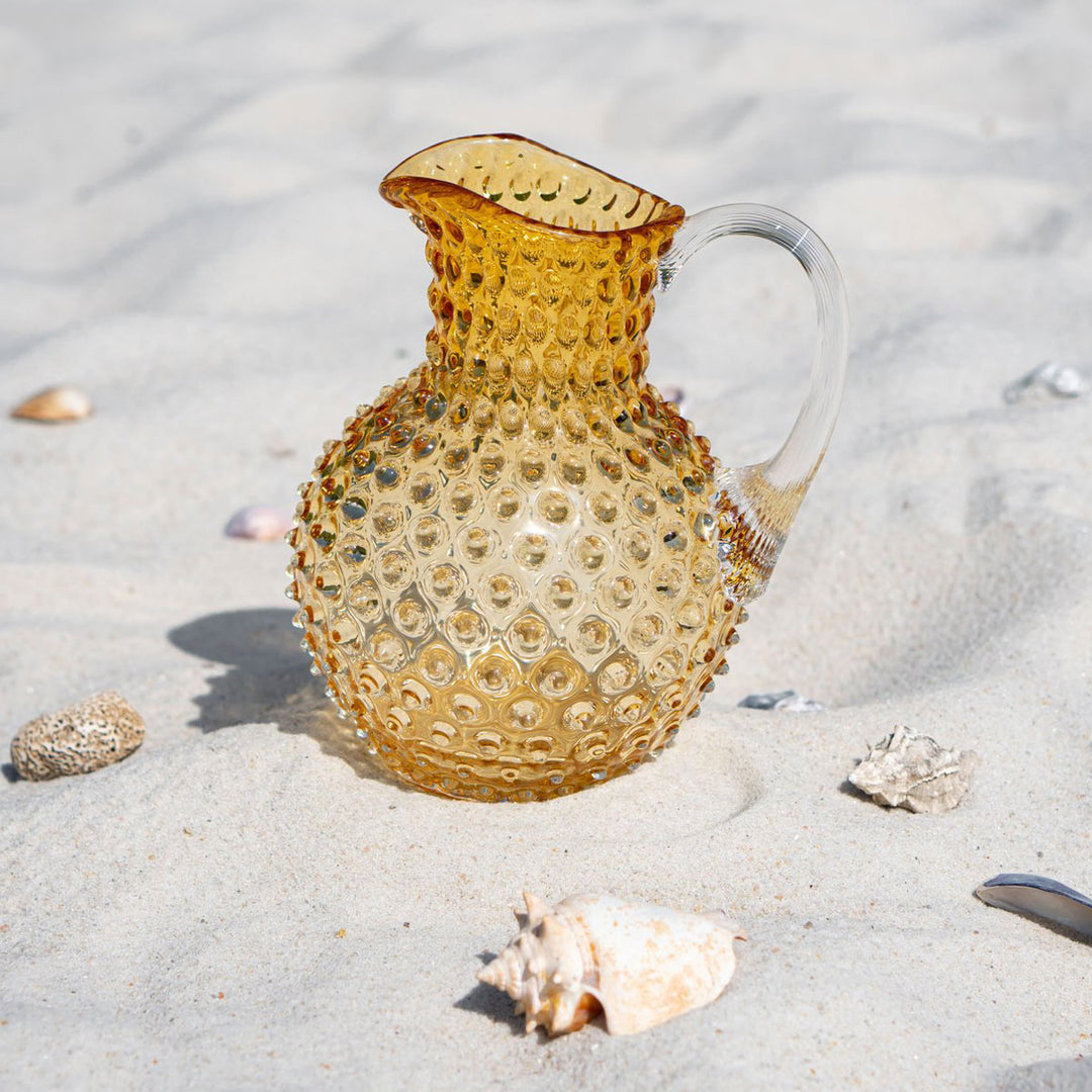 KLIMCHI Hobnail Glaskrug Kristall 2 Liter Amber