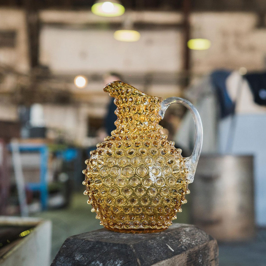 KLIMCHI Hobnail Glaskrug Kristall 2 Liter Amber
