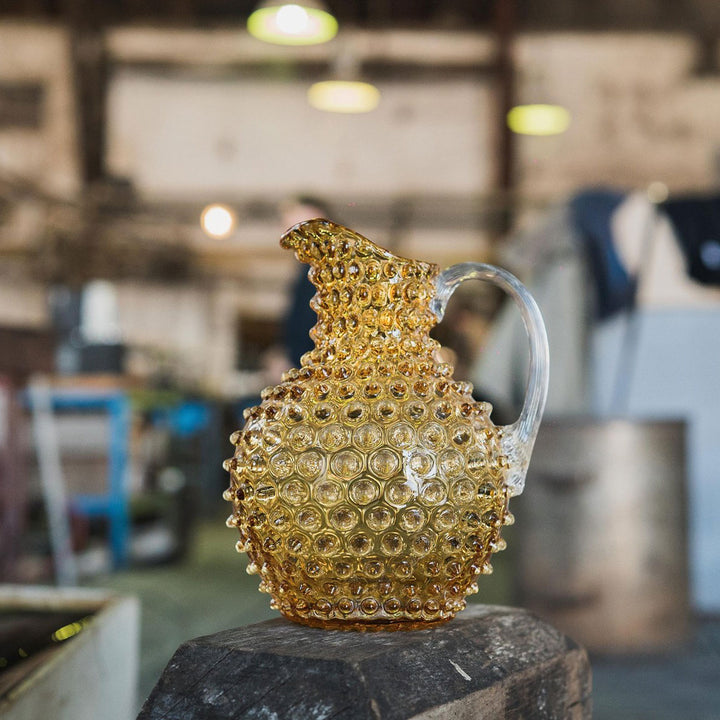 KLIMCHI Hobnail Glaskrug Kristall 2 Liter Amber