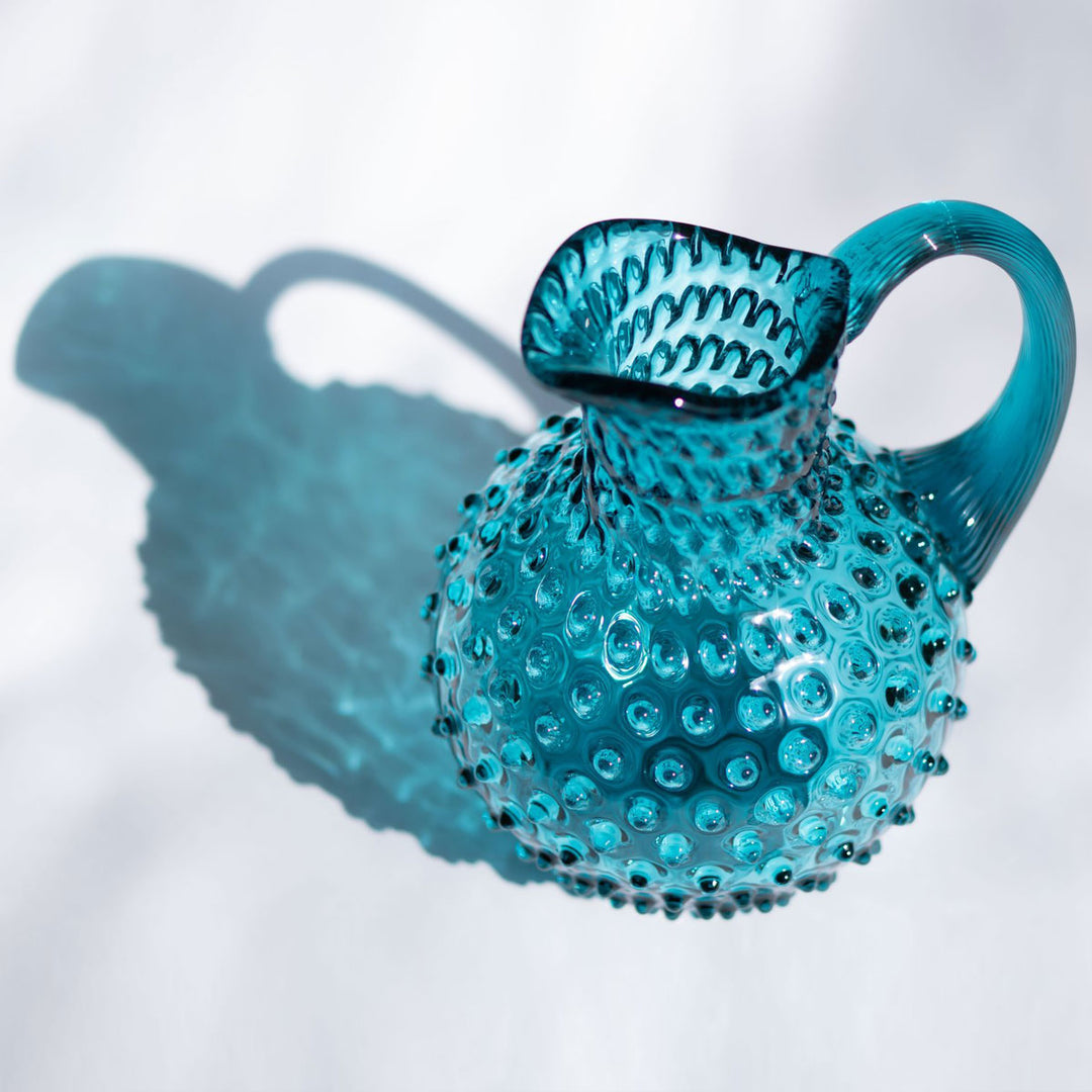 KLIMCHI Hobnail Glaskrug Kristall 2 Liter Aquamarin