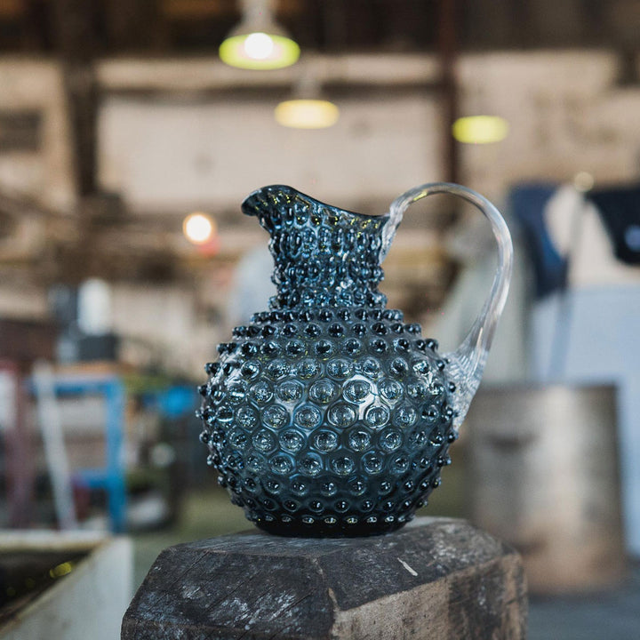 KLIMCHI Hobnail Glaskrug Kristall 2 Liter Blue Smoke