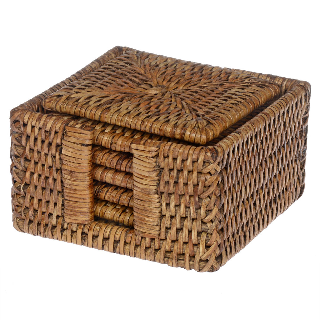 Fiolini Glasuntersetzer Rattan Eckig