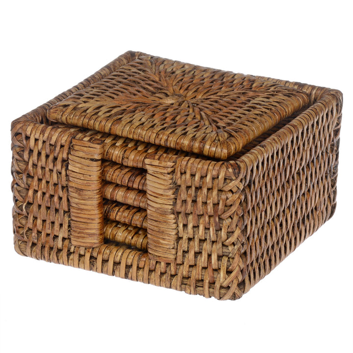 Fiolini Glasuntersetzer Rattan Eckig