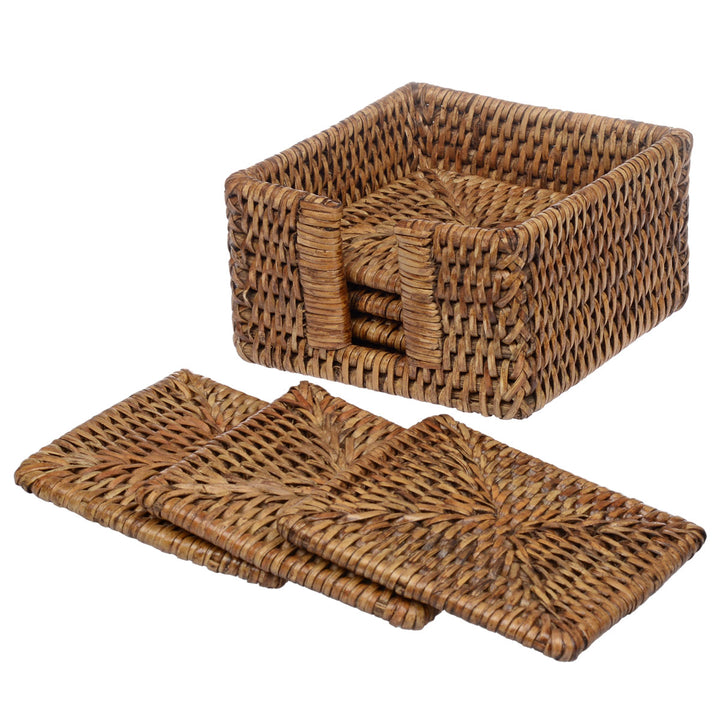 Fiolini Glasuntersetzer Rattan Eckig