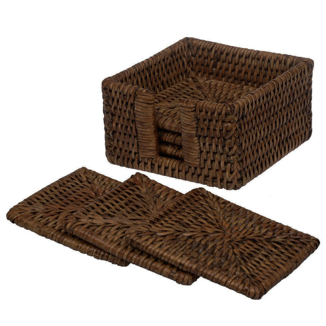 Fiolini Glasuntersetzer Rattan Eckig