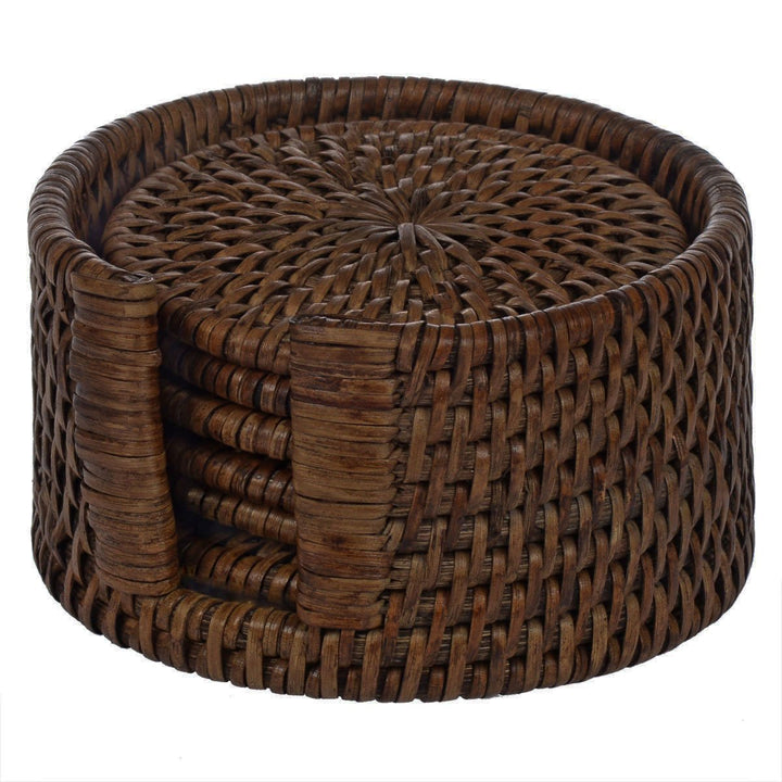 Fiolini Glasuntersetzer Rattan Rund