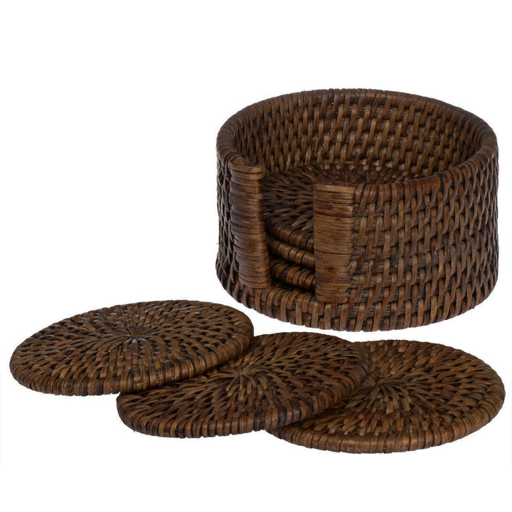 Fiolini Glasuntersetzer Rattan Rund