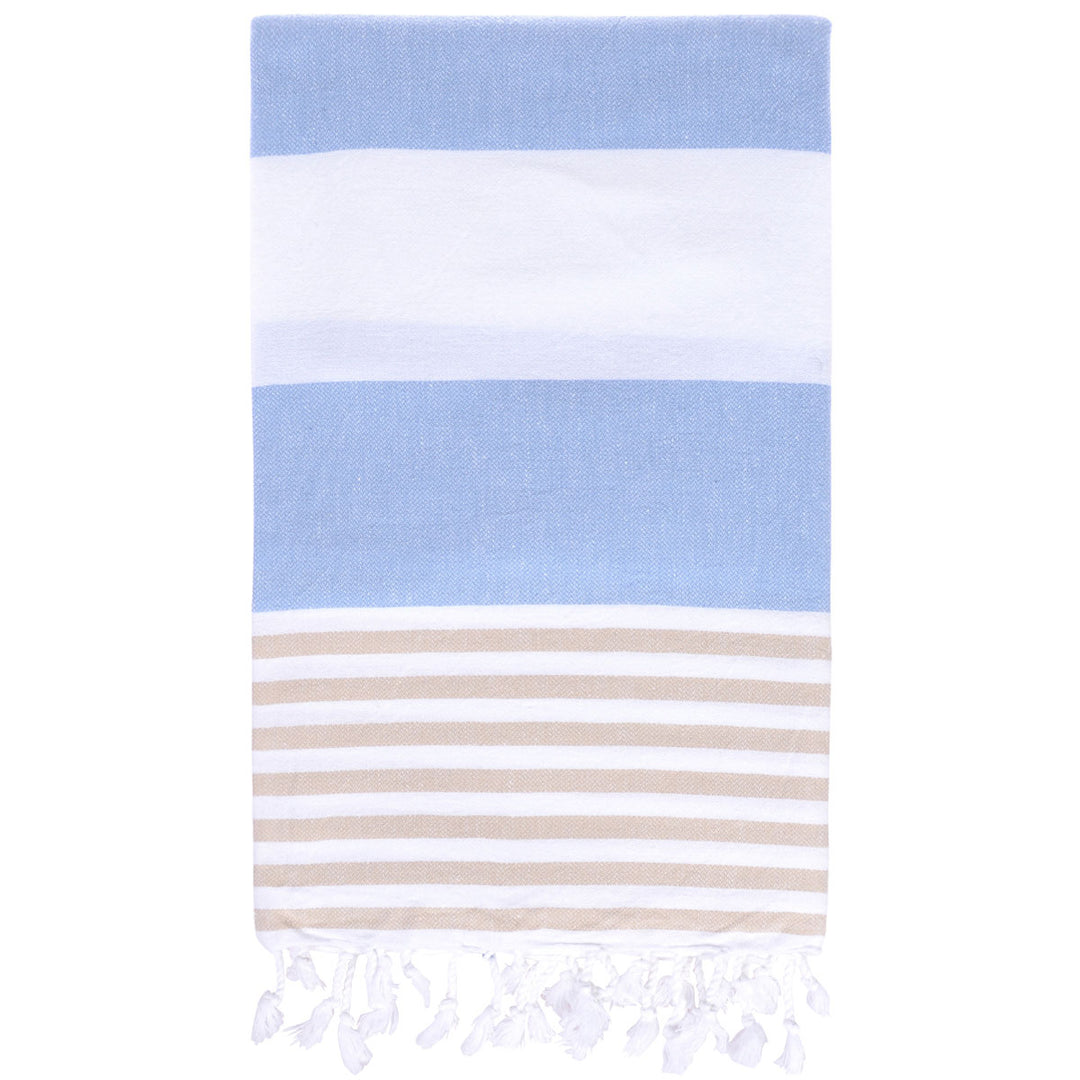 Vaca Vaca Hamamtuch Perth Hellblau/Beige