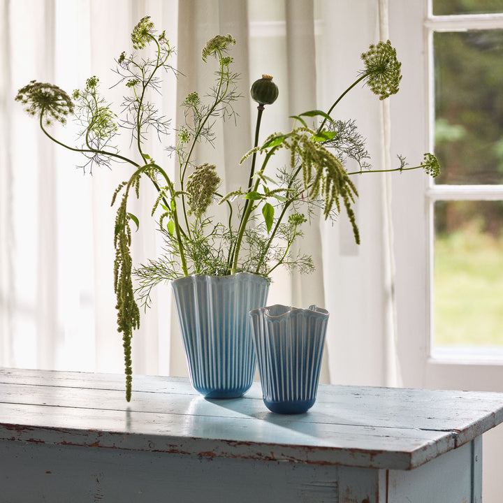 Kähler Hammershøi Unfold Vase, 16,5 cm, Blau