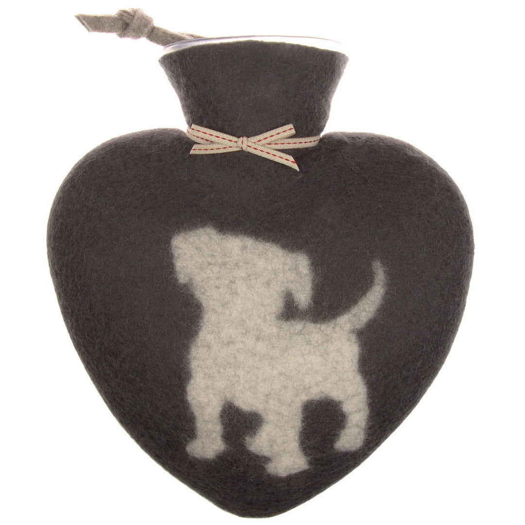 Dorothee Lehnen Herzwärmflasche Puppymotiv Grau