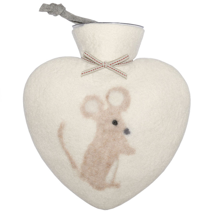 Dorothee Lehnen Herzwärmflasche Weiß Mausmotiv Beige