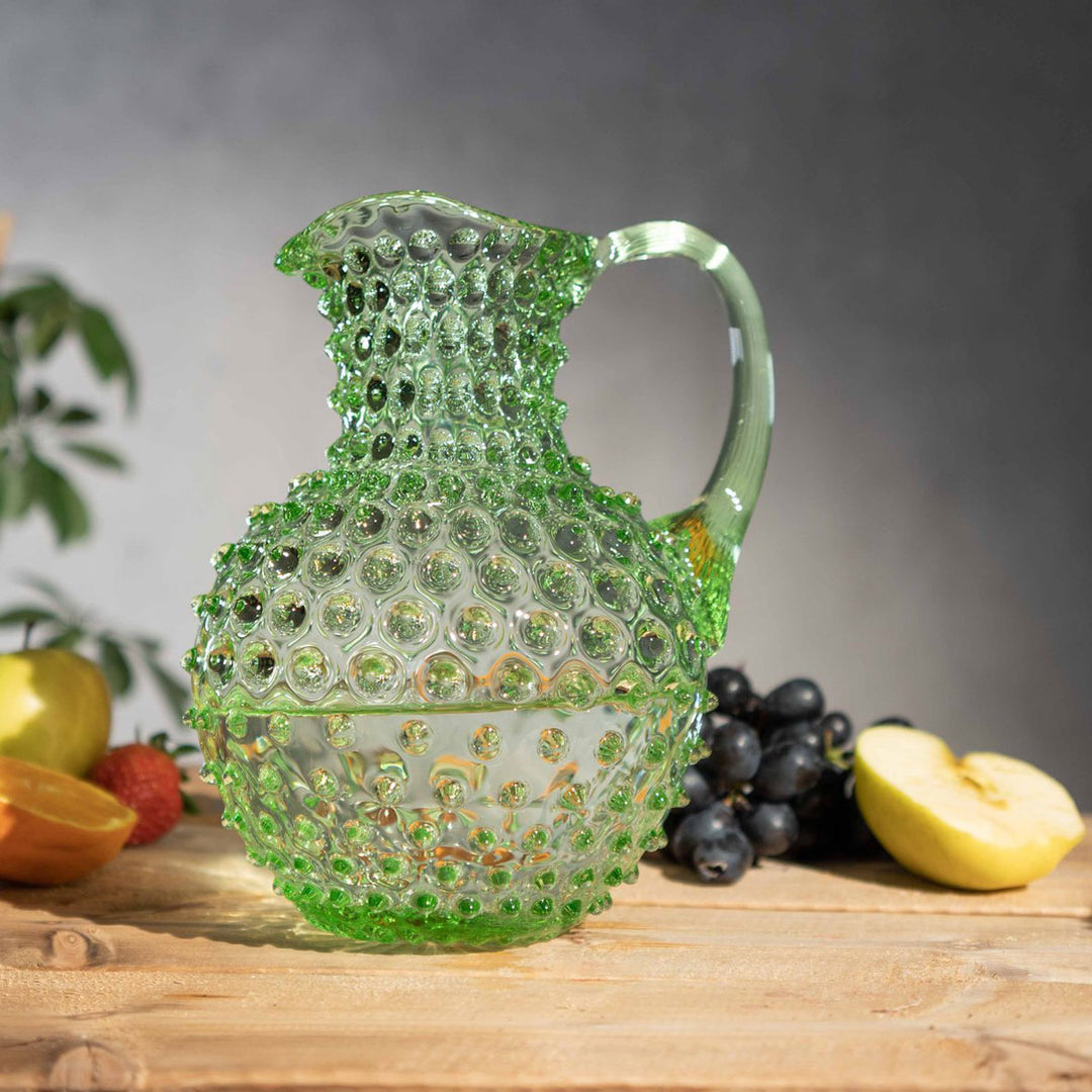 KLIMCHI Hobnail Glaskrug Kristall 2 Liter Hellgrün