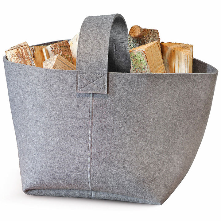 Hey-Sign Kaminholzkorb Hellgrau Meliert