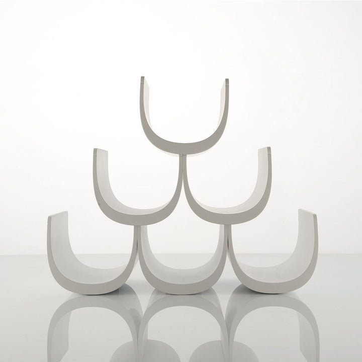 Alessi Flaschenregal Noè Weiß Kunststoff für 6 Flaschen