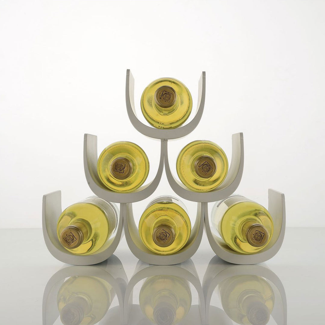 Alessi Flaschenregal Noè Weiß Kunststoff bestückt mit 6 Flaschen