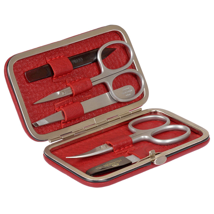 F. Hammann Maniküre Set Kalbsleder Rot