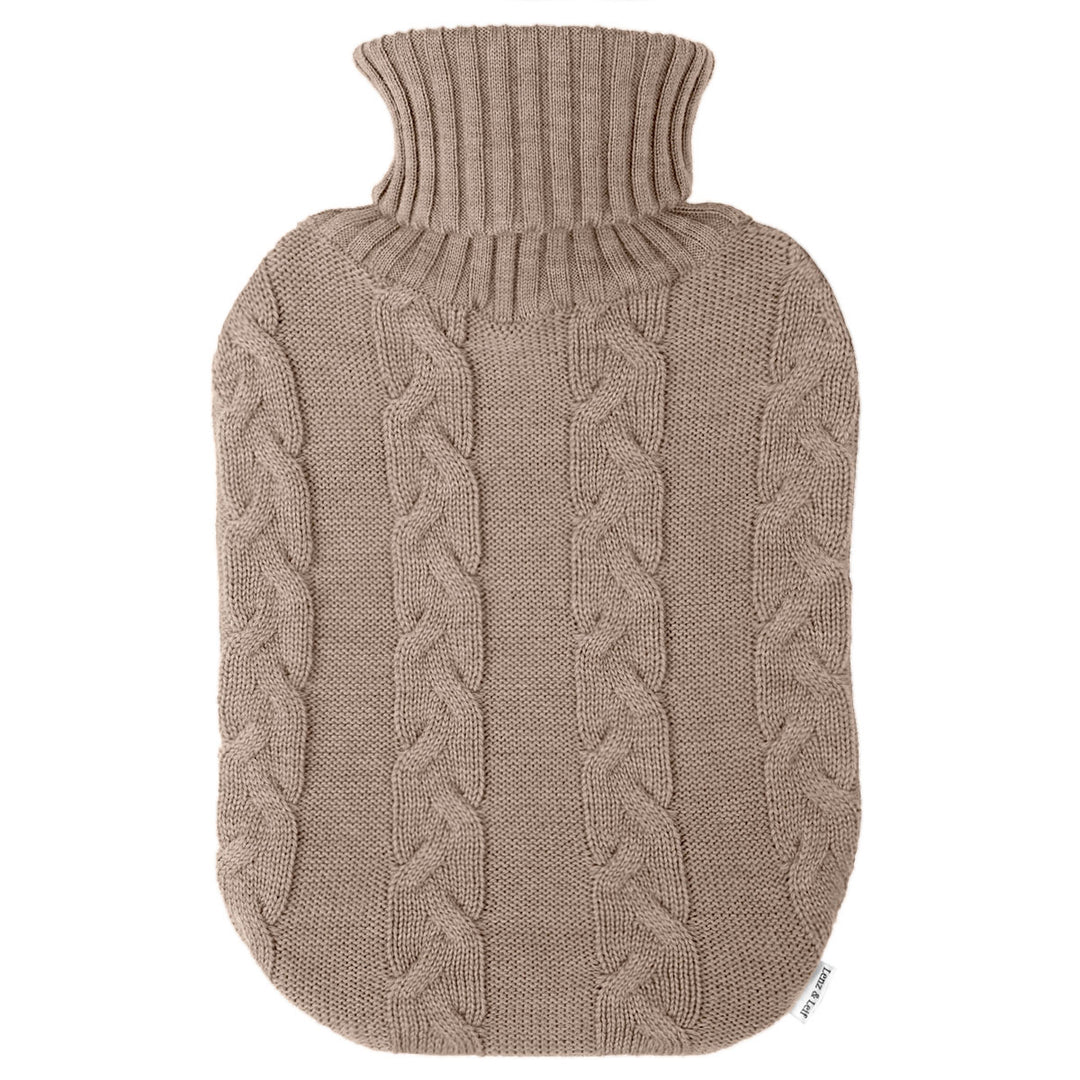 Lenz & Leif Merino Wärmflasche Zopf Beige