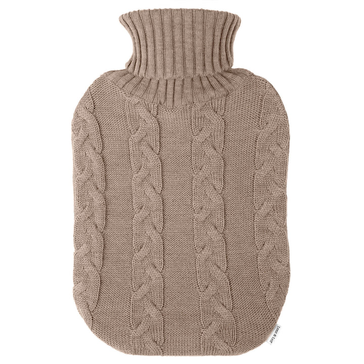 Lenz & Leif Merino Wärmflasche Zopf Beige
