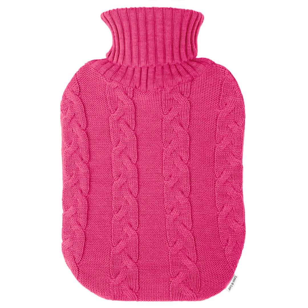 Lenz & Leif Merino Wärmflasche Zopf Magenta