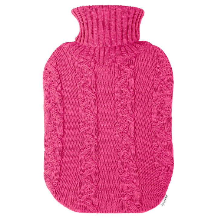 Lenz & Leif Merino Wärmflasche Zopf Magenta