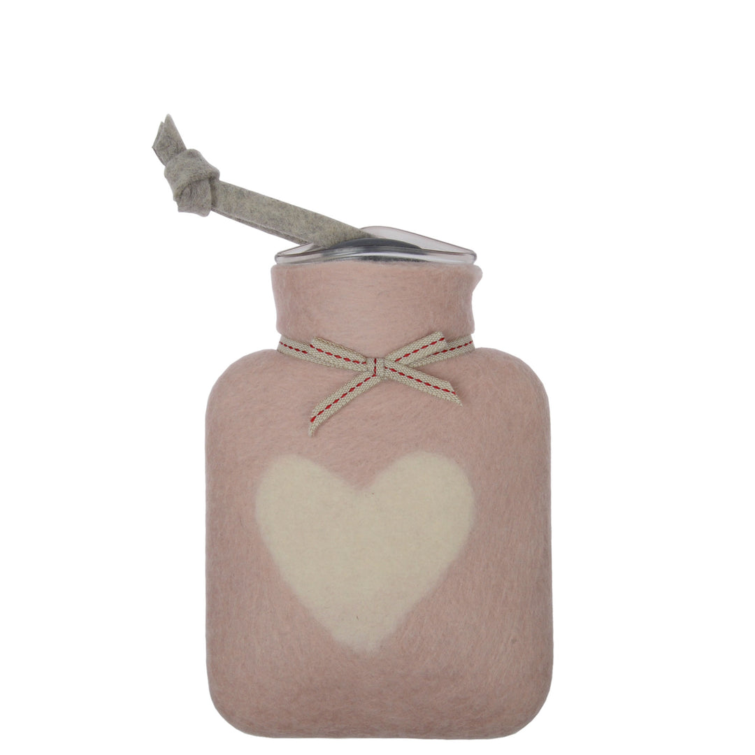 Dorothee Lehnen Miniwärmflasche Herzmotiv Dusty Rose