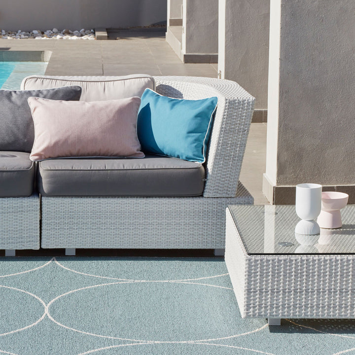 Pappelina Outdoor Kissen Sunny Petrol