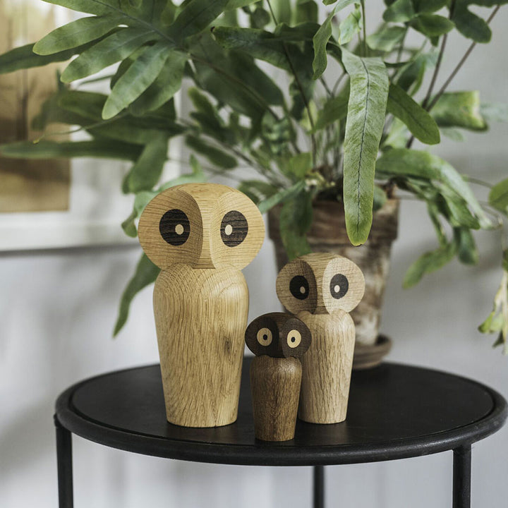 ArchitectMade Holzfigur Eule Owl Eiche Smoked