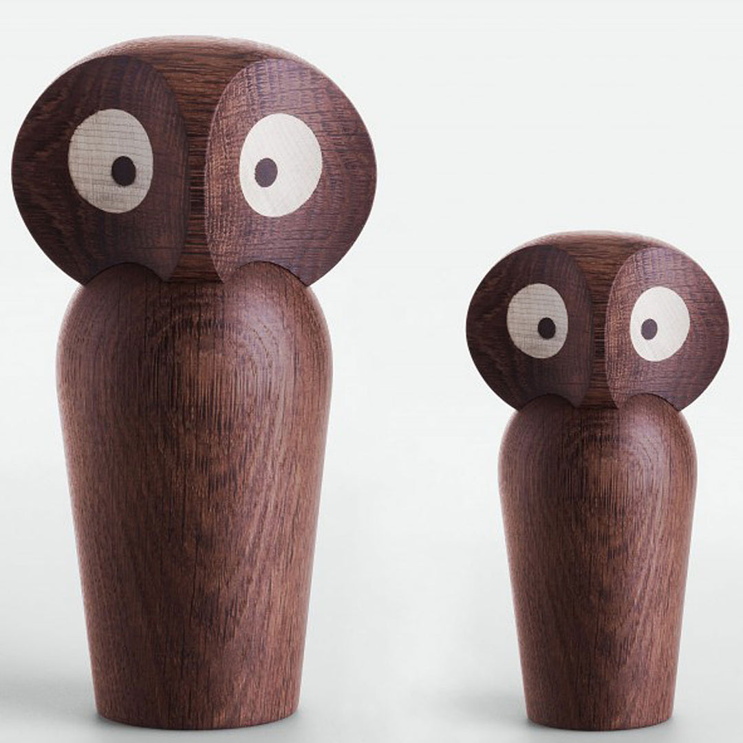ArchitectMade Holzfigur Eule Owl Eiche Smoked